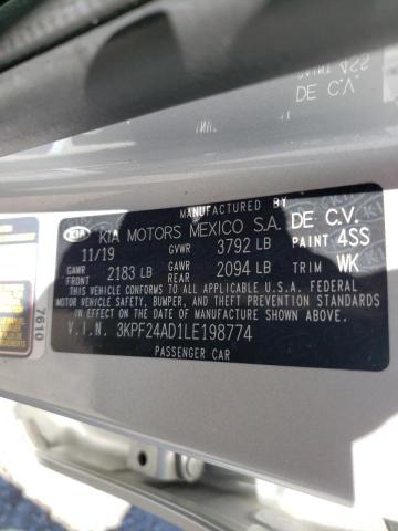 Photo 10 from auction – 2020 KIA FORTE FE with VIN 3KPF24AD1LE198774