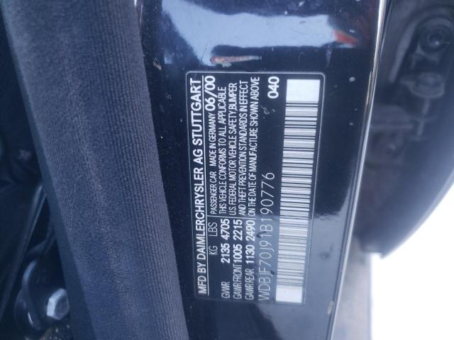 Photo 10 from auction – 2001 MERCEDES-BENZ E 430 with VIN WDBJF70J91B190776