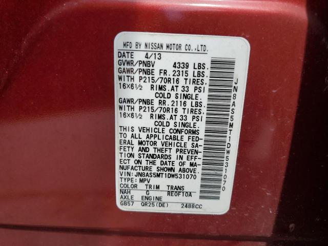 Photo 10 from auction – 2013 NISSAN ROGUE with VIN JN8AS5MT1DW531070