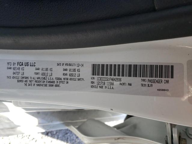 Photo 10 from auction – 2015 CHRYSLER 200 C with VIN 1C3CCCCG1FN642936