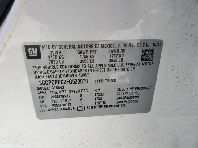 Photo 10 from auction – 2015 CHEVROLET SILVERADO with VIN 3GCPCPEC2FG533070