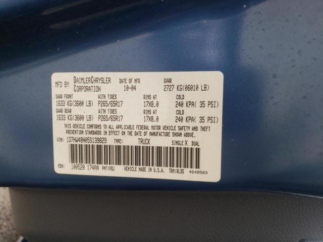 Photo 10 from auction – 2005 DODGE DAKOTA QUA with VIN 1D7HW48N05S139829