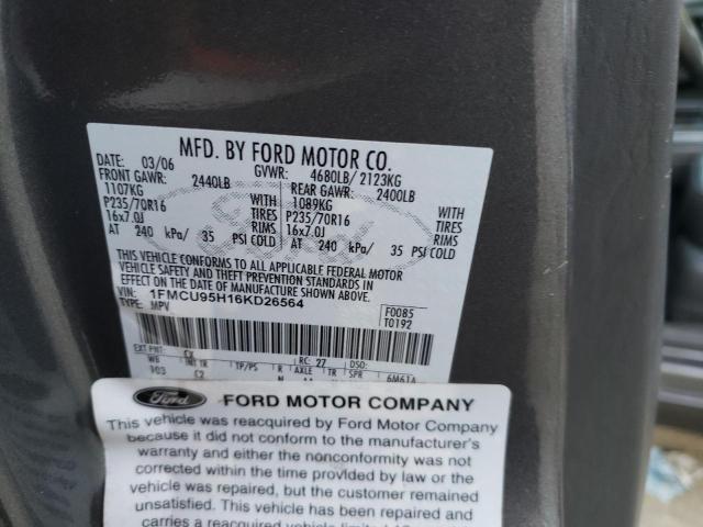 Photo 10 from auction – 2006 FORD ESCAPE HEV with VIN 1FMCU95H16KD26564