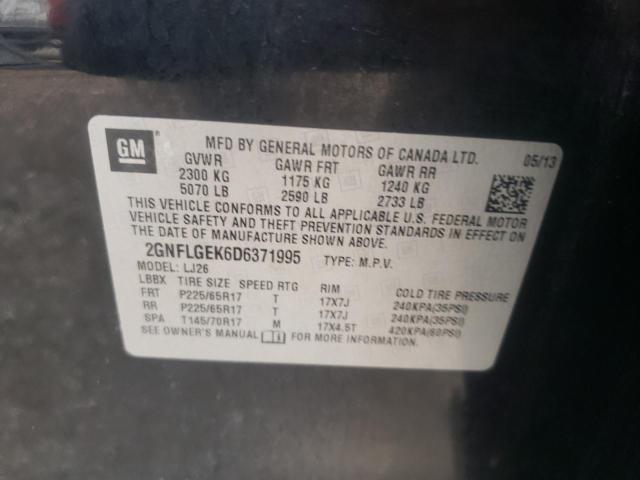 Photo 10 from auction – 2013 CHEVROLET EQUINOX LT with VIN 2GNFLGEK6D6371995
