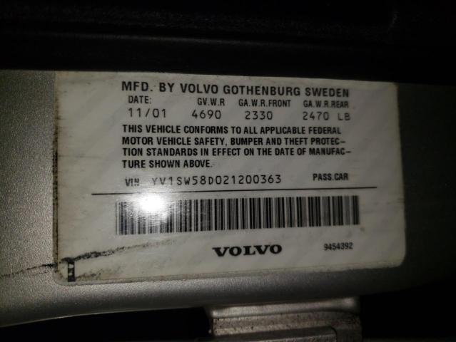 Photo 10 from auction – 2002 VOLVO V70 2.4T with VIN YV1SW58D021200363