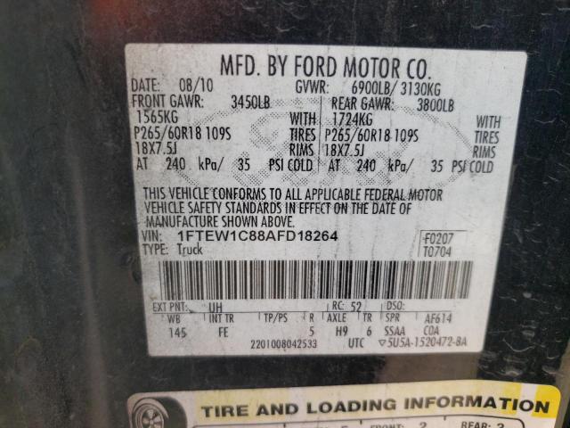 Photo 10 from auction – 2010 FORD F150 SUPER with VIN 1FTEW1C88AFD18264
