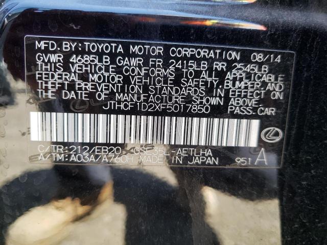 Photo 10 from auction – 2015 LEXUS IS 250 with VIN JTHCF1D2XF5017850