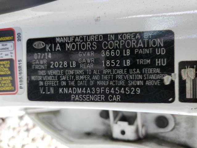 Photo 10 from auction – 2015 KIA RIO LX with VIN KNADM4A39F6454529