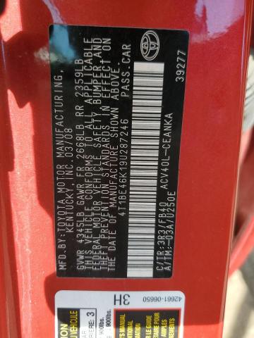 Photo 10 from auction – 2009 TOYOTA CAMRY BASE with VIN 4T1BE46K19U287246