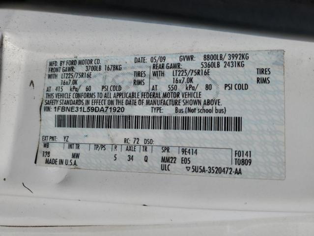 Photo 10 from auction – 2009 FORD E-SERIES C with VIN 1FBNE31L59DA71920
