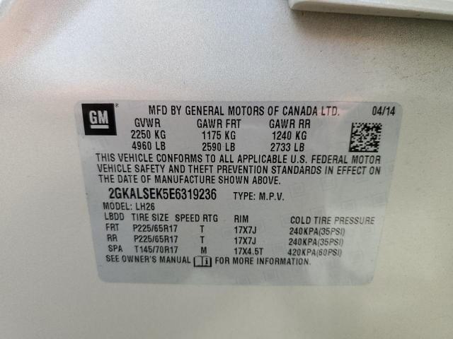 Photo 10 from auction – 2014 GMC TERRAIN SL with VIN 2GKALSEK5E6319236