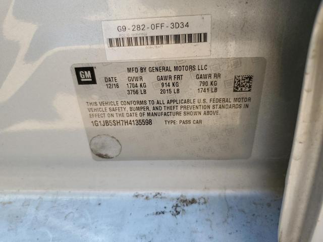Photo 10 from auction – 2017 CHEVROLET SONIC LS with VIN 1G1JB5SH7H4135598