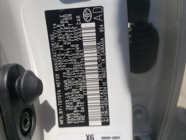 Photo 10 from auction – 2015 TOYOTA COROLLA L with VIN 2T1BURHE0FC314361