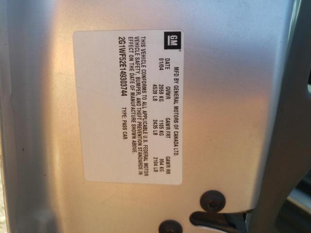Photo 10 from auction – 2004 CHEVROLET IMPALA with VIN 2G1WF52E149303744