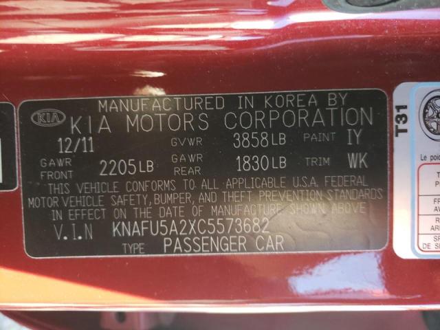 Photo 10 from auction – 2012 KIA FORTE EX with VIN KNAFU5A2XC5573682