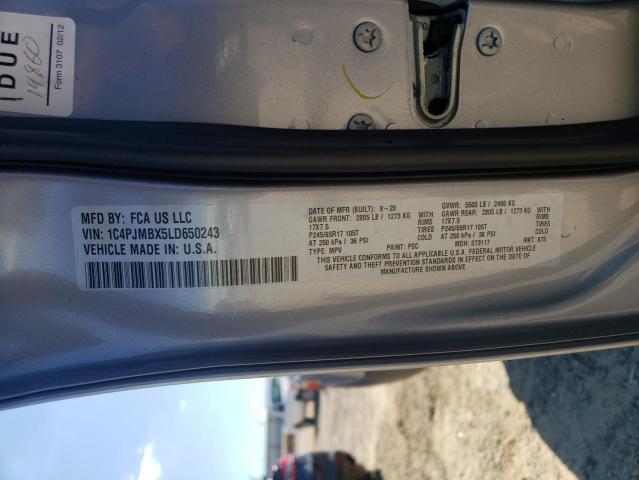 Photo 10 from auction – 2020 JEEP CHEROKEE T with VIN 1C4PJMBX5LD650243