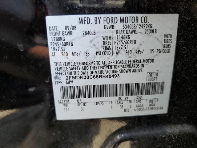 Photo 10 from auction – 2008 FORD EDGE SEL with VIN 2FMDK38C68BB48493