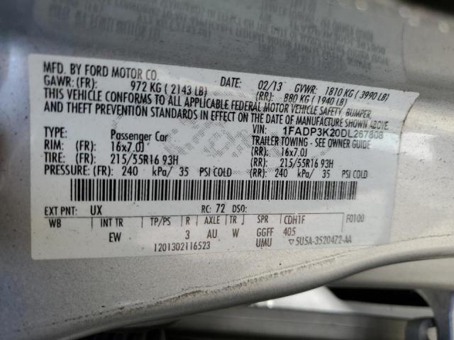 Photo 10 from auction – 2013 FORD FOCUS SE with VIN 1FADP3K20DL267808