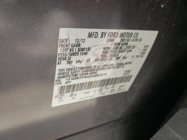 Photo 10 from auction – 2013 FORD EXPLORER L with VIN 1FM5K7F8XDGB93210