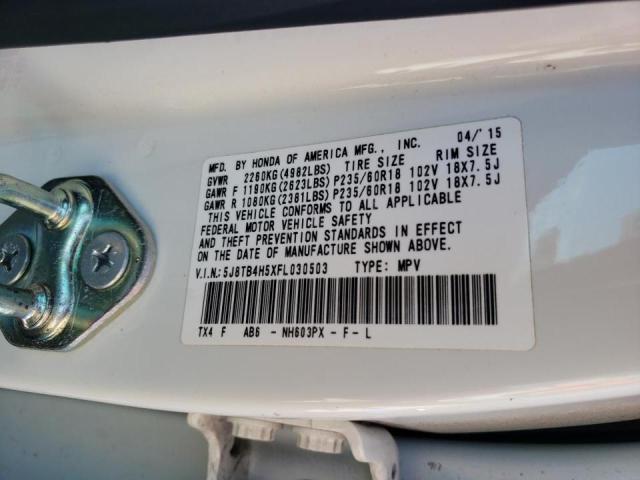 Photo 10 from auction – 2015 ACURA RDX TECHNO with VIN 5J8TB4H5XFL030503