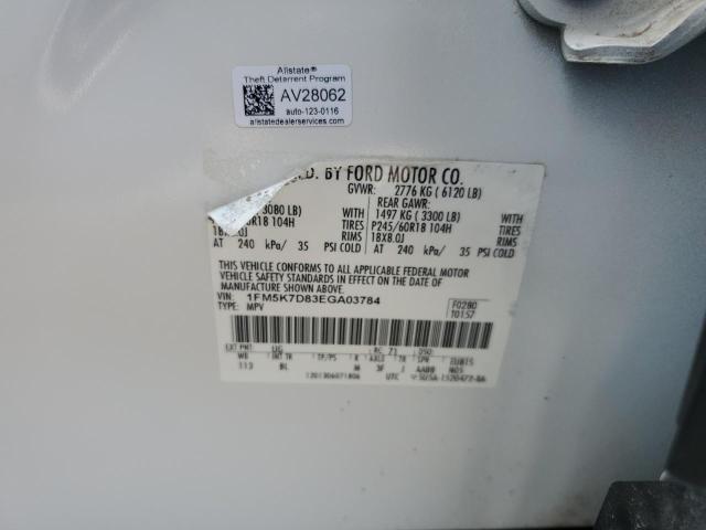Photo 10 from auction – 2014 FORD EXPLORER X with VIN 1FM5K7D83EGA03784