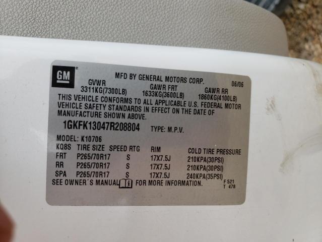 Photo 10 from auction – 2007 GMC YUKON with VIN 1GKFK13047R208804