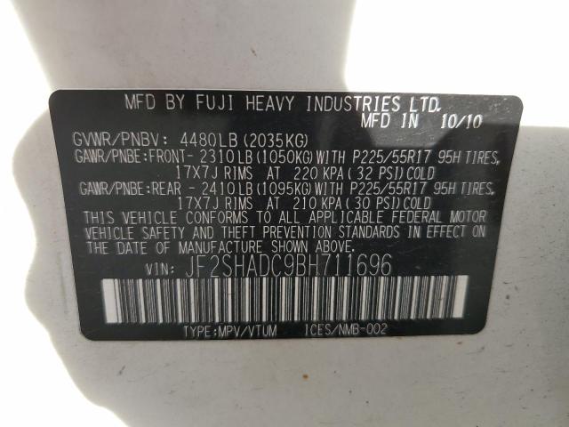 Photo 10 from auction – 2011 SUBARU FORESTER 2 with VIN JF2SHADC9BH711696
