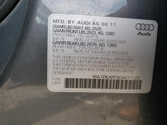 Photo 10 from auction – 2012 AUDI Q5 PREMIUM with VIN WA1DKAFP3CA011122