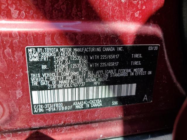 Photo 10 from auction – 2020 TOYOTA RAV4 LE with VIN 2T3F1RFV3LC107737