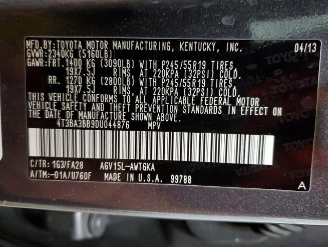 Photo 10 from auction – 2013 TOYOTA VENZA LE with VIN 4T3BA3BB9DU044876