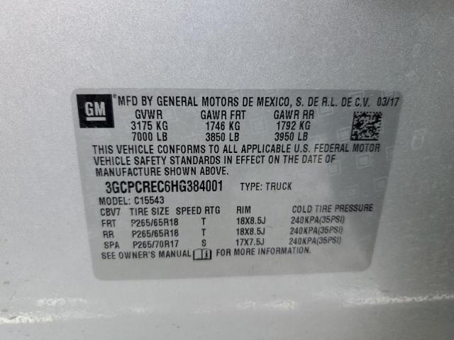 Photo 10 from auction – 2017 CHEVROLET SILVERADO with VIN 3GCPCREC6HG384001