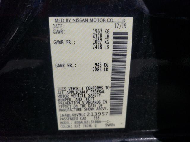 Photo 10 from auction – 2020 NISSAN ALTIMA S with VIN 1N4BL4BV9LC213957