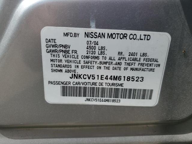 Photo 10 from auction – 2004 INFINITI G35 with VIN JNKCV51E44M618523