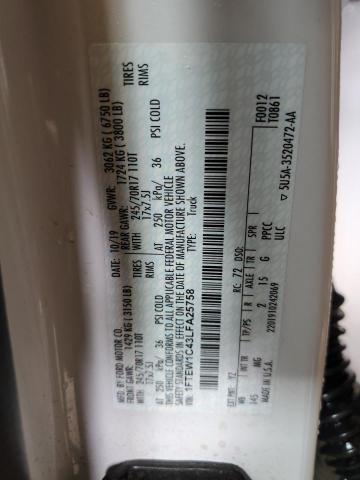 Photo 10 from auction – 2020 FORD F150 SUPER with VIN 1FTEW1C43LFA25758