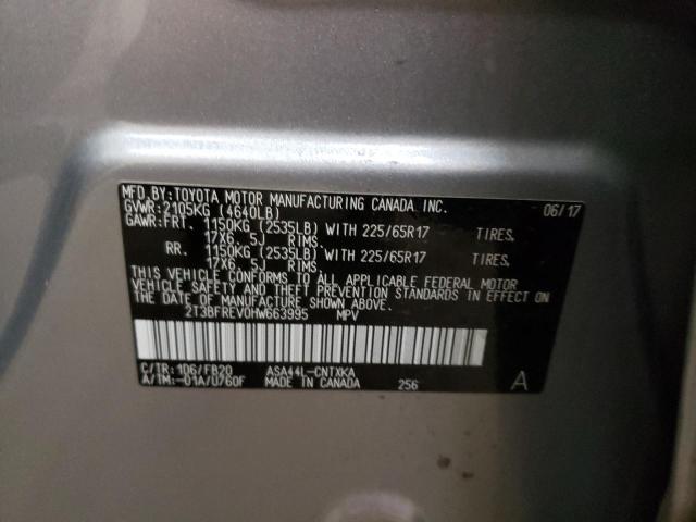 Photo 10 from auction – 2017 TOYOTA RAV4 LE with VIN 2T3BFREV0HW663995