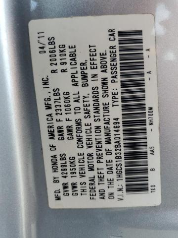 Photo 10 from auction – 2011 HONDA ACCORD LX- with VIN 1HGCS1B32BA014694