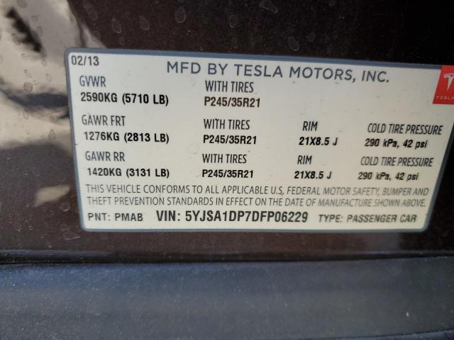 Photo 10 from auction – 2013 TESLA MODEL S with VIN 5YJSA1DP7DFP06229