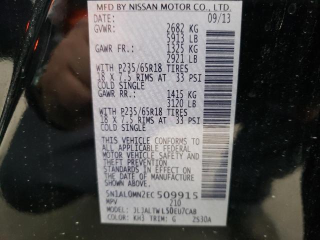 Photo 10 from auction – 2014 INFINITI QX60 with VIN 5N1AL0MN2EC509915