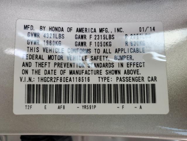 Photo 10 from auction – 2014 HONDA ACCORD EXL with VIN 1HGCR2F80EA118516