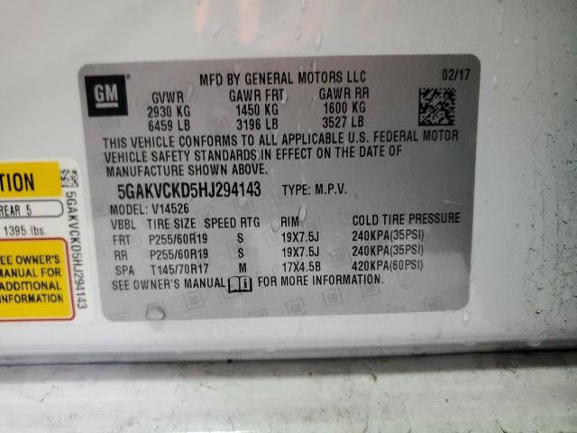 Photo 10 from auction – 2017 BUICK ENCLAVE with VIN 5GAKVCKD5HJ294143