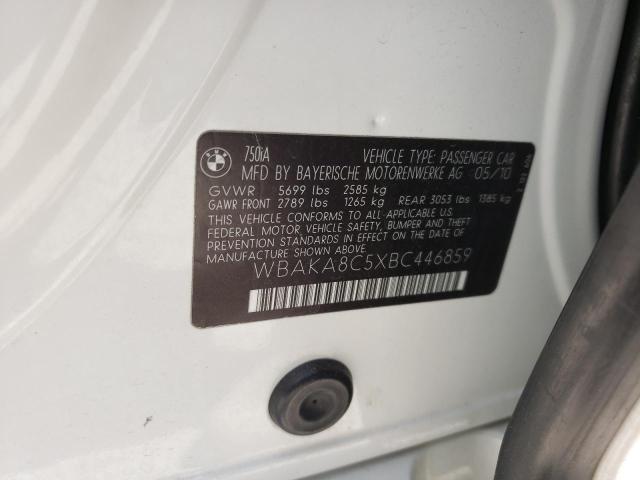 Photo 10 from auction – 2011 BMW 750 I with VIN WBAKA8C5XBC446859