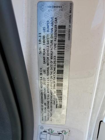Photo 10 from auction – 2012 VOLKSWAGEN BEETLE with VIN 3VWJP7AT7CM612633