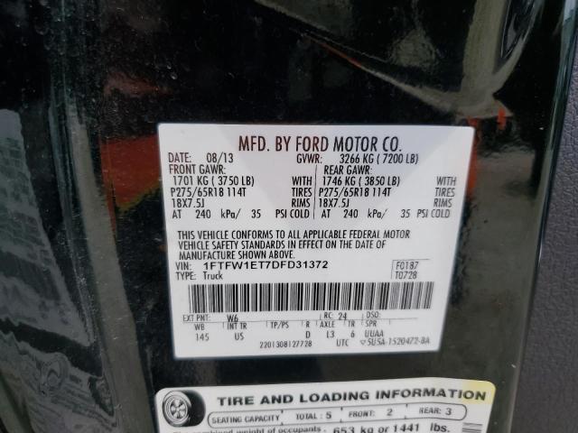 Photo 10 from auction – 2013 FORD F150 SUPER with VIN 1FTFW1ET7DFD31372