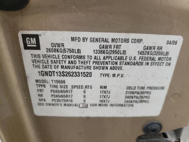 Photo 10 from auction – 2006 CHEVROLET TRAILBLAZE with VIN 1GNDT13S262331520
