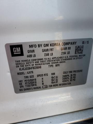 Photo 10 from auction – 2015 BUICK ENCORE with VIN KL4CJGSB4FB226048