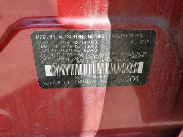 Photo 10 from auction – 2017 MITSUBISHI MIRAGE G4 with VIN ML32F3FJ6HHF10817