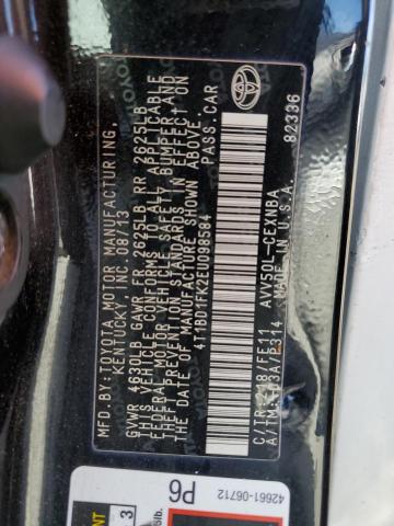 Photo 10 from auction – 2014 TOYOTA CAMRY HYBR with VIN 4T1BD1FK2EU098584