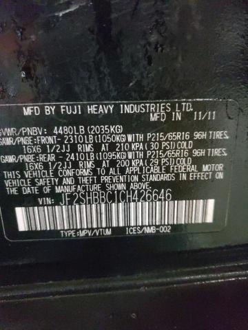 Photo 10 from auction – 2012 SUBARU FORESTER 2 with VIN JF2SHBBC1CH426646