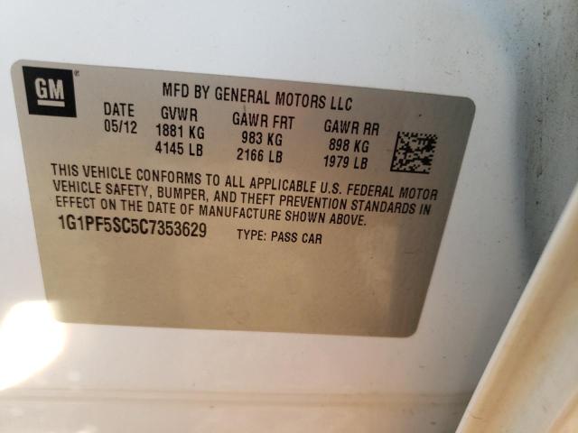 Photo 10 from auction – 2012 CHEVROLET CRUZE LT with VIN 1G1PF5SC5C7353629
