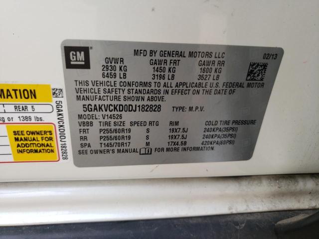 Photo 10 from auction – 2013 BUICK ENCLAVE with VIN 5GAKVCKD0DJ182828